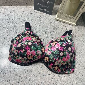 Victoria's Secret Black Floral Bra